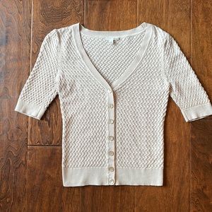 Halogen V-neck cardigan sweater - Small - beige